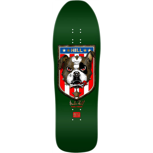 Powell Peralta 10" x 31.5" Frankie Hill Bulldog Green / Gold Foil Reissue Skateboard Deck