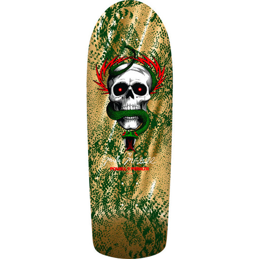 Powell Peralta 10" x 30.125" Mike McGill Skull & Snake Green/Gold Foil Skateboard Deck