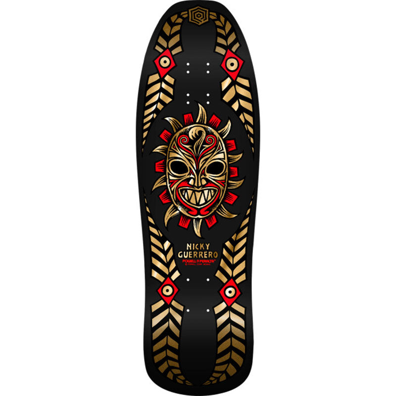 Powell Peralta 10" x 31.75" Nicky Guerrero Mask Black / Gold Foil Skateboard Deck