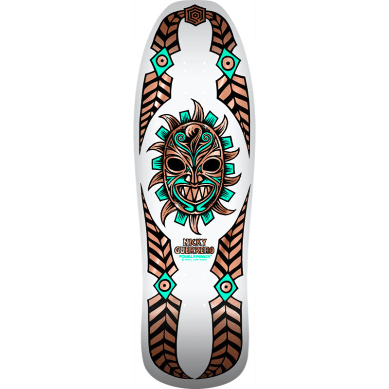 Powell Peralta 10" x 31.75" Nicky Guerrero Mask White / Coper Foil Skateboard Deck