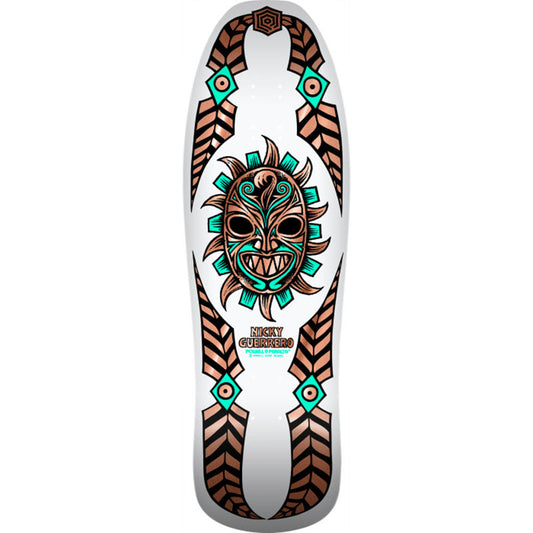 Powell Peralta 10" x 31.75" Nicky Guerrero Mask White / Coper Foil Skateboard Deck