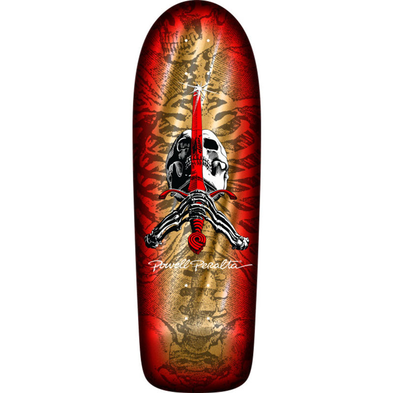 Powell Peralta 10" x 30" OG Skull & Sword Reissue Gold Foil Skateboard Deck