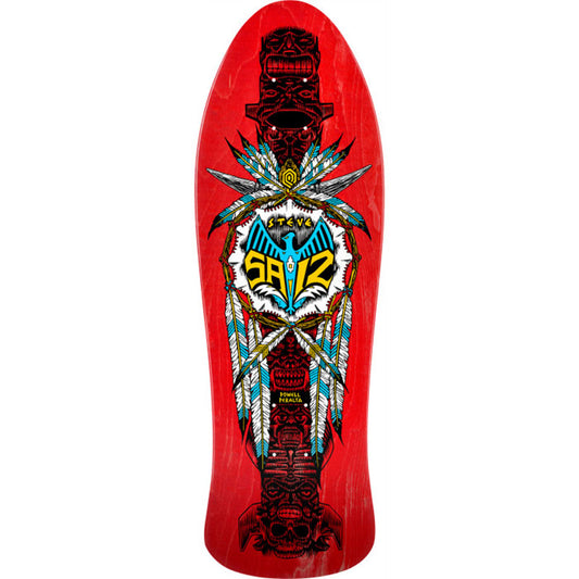Powell Peralta 10" x 30.81" Steve Saiz Totem Reissue Red Veneer Skateboard Deck
