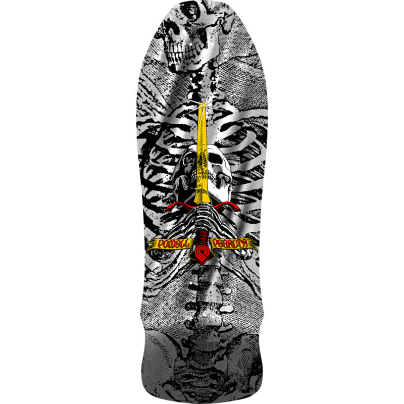 Powell Peralta 9.75" x 30" Geegah Skull & Sword Reissue Silver Foil Skateboard Deck