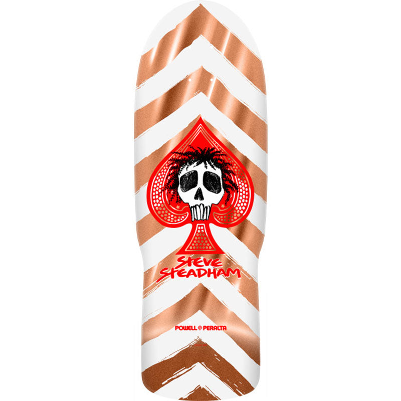 Powell Peralta 10.00" x  30.125" Steadham Skull & Spade Reissue Copper Foil Skateboard Deck