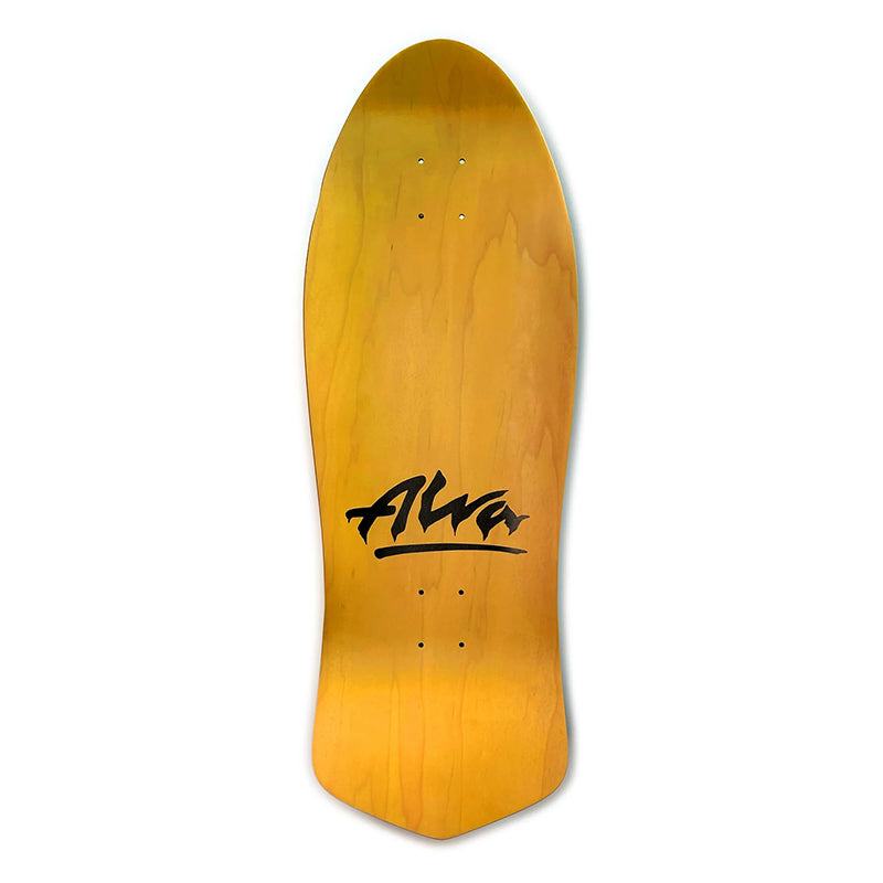 Alva 11.125" x  30.75" DOLPHIN YELLOW/SILVER/TEAL/BLACK Skateboard Deck