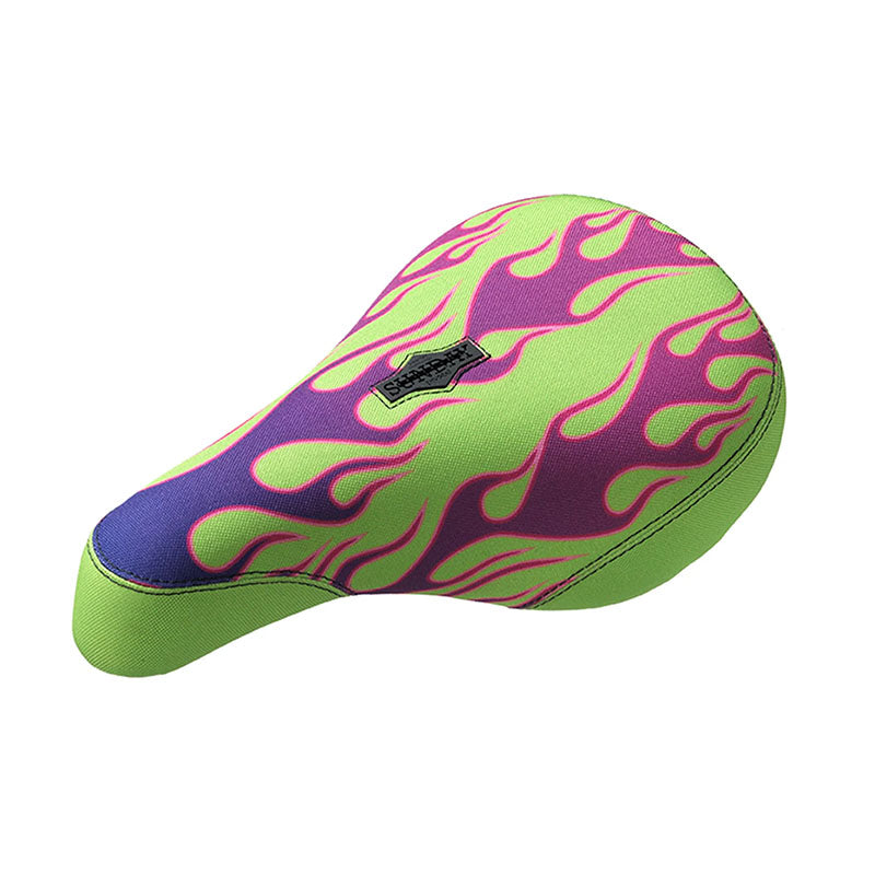 Sunday Flames (Purple/Green) Pivotal Bicycle Seat