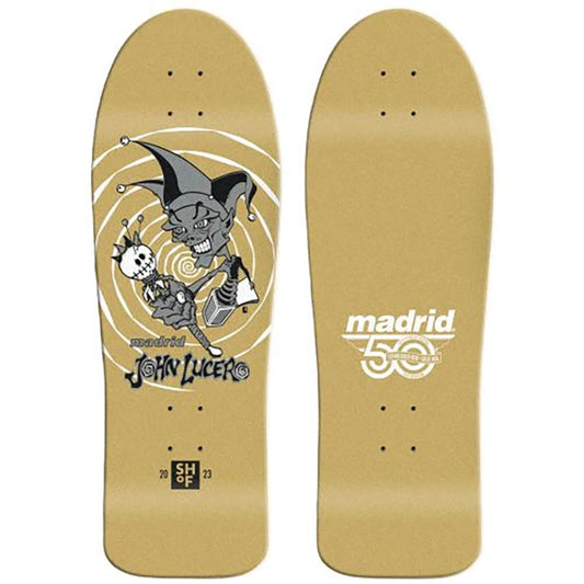 Madrid 10" x 30" JOHN LUCERO JESTER SKATEBOARDING HALL OF FAME GOLD Reissue Skateboard Deck