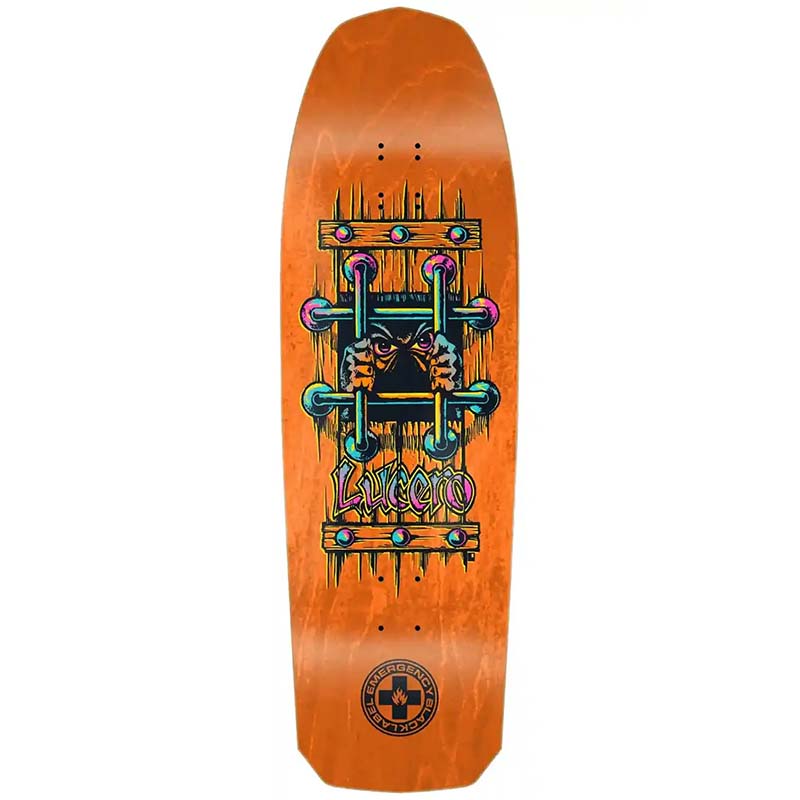 Black Label Lucero "OG BARS" 10" Cross Shape Orange Stain Skateboard Deck