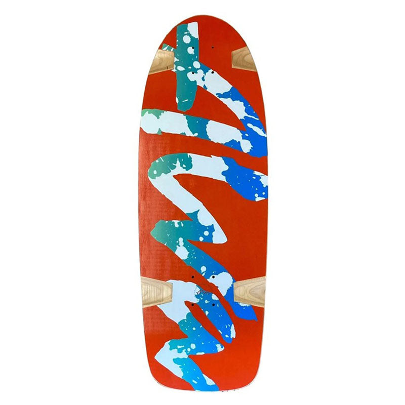 ALVA 10.5" x 30.5" OG Logo ORANGE/WHITE BLUE-GREEN Splatter Skateboard Deck