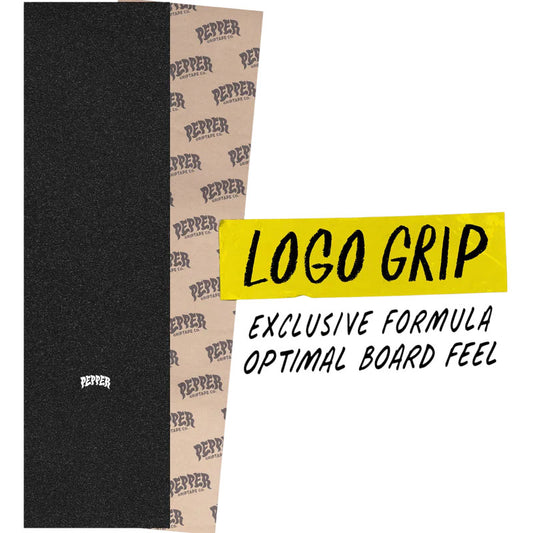 Pepper 9" x 33.5" G5 Logo Black Skateboard Grip Tape