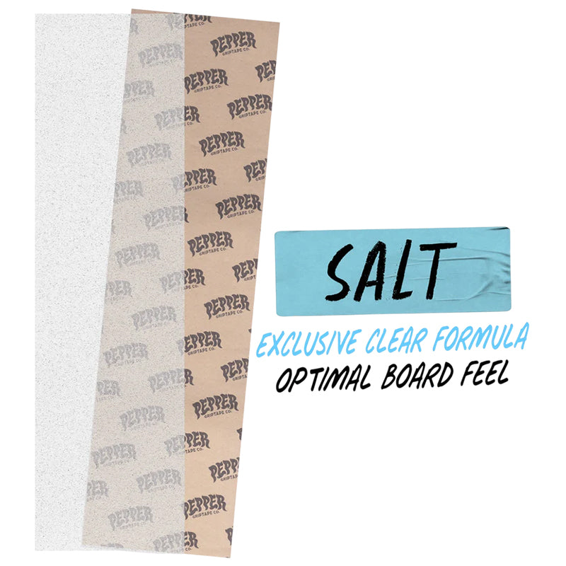 Pepper Salt (Clear Grip) 10.5" x 33.5" Skateboard Grip Tape