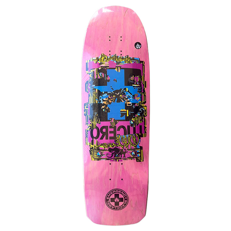 Black Label 10" LUCERO MASHUP CUSTOM CROSS Pink Stain Skateboard Deck