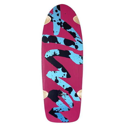 ALVA 10.5" x 30.5" OG Logo PINK/BLUE METALLIC BLACK Splatter Skateboard Deck