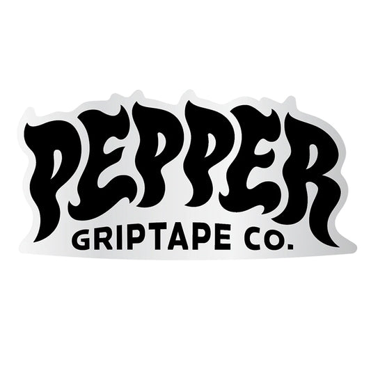 Pepper 5" Black Logo w/ Clear Backing Sticker - Single