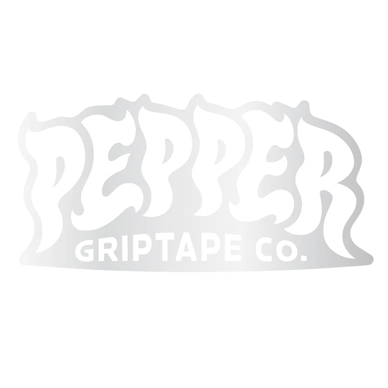 Pepper Sticker 4.5" White Logo w/ Clear Backing Sticker - Single
