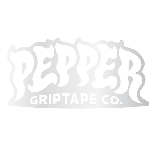 Pepper Sticker 4.5" White Logo w/ Clear Backing Sticker - Single