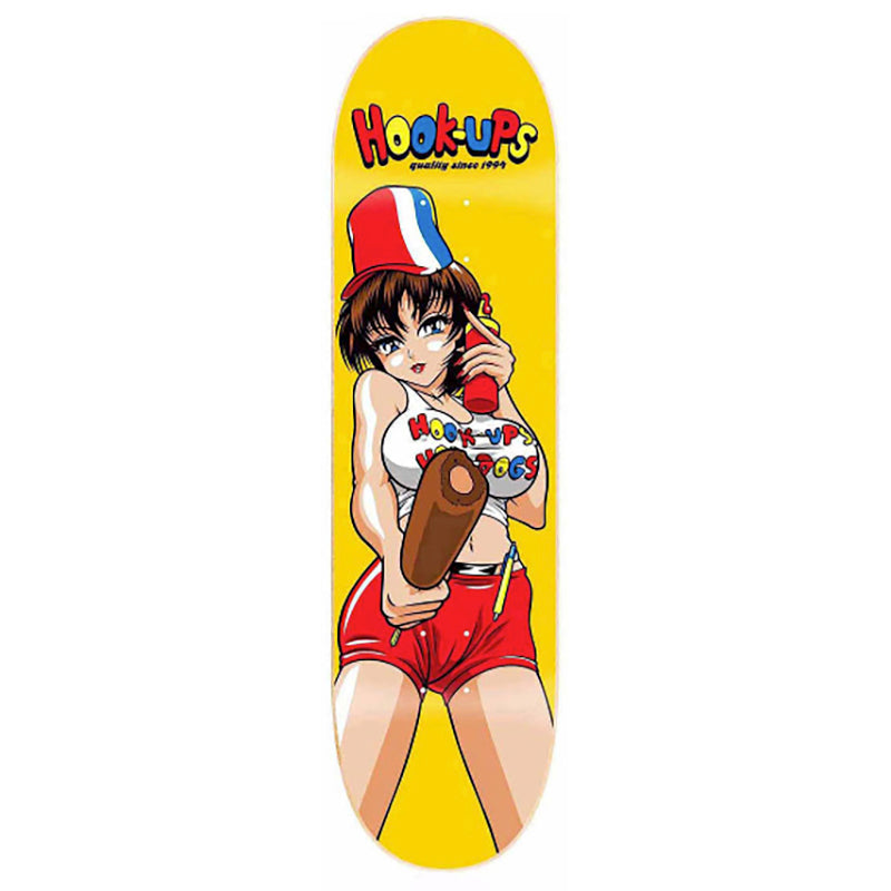 Hook-Ups Skateboards 8.5" x 32.25" Hot Dogs Green Stain Skateboard Deck
