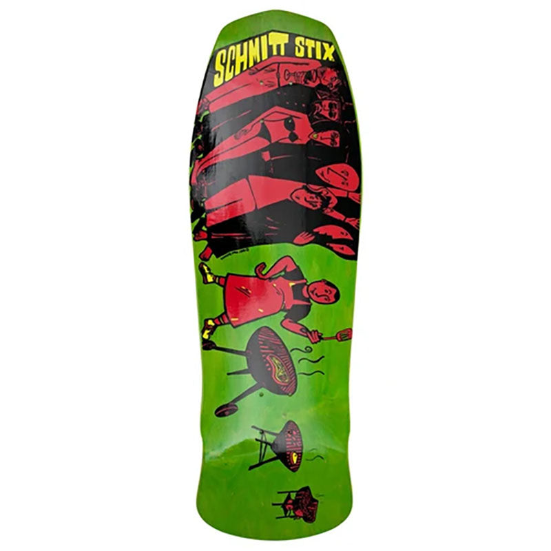 Schmitt Stix 10.125" x 30.625" Joe Lopes BBQ GREEN STAIN Skateboard Deck