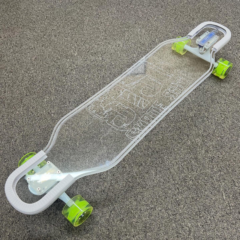 Ghost Boards X 5150 Skate Shop 39" LED Custom Complete Longboard Topograph White Trucks/LED Green Wheels #C2