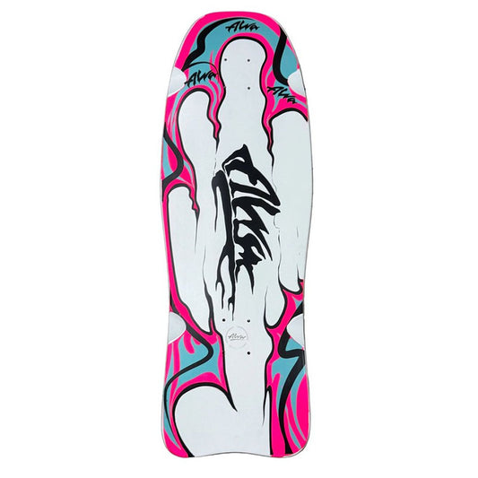 Alva 9.75" x 31.5" MODERN AGGRESSION FISH WHITE DIP SHAPED Skateboard Deck