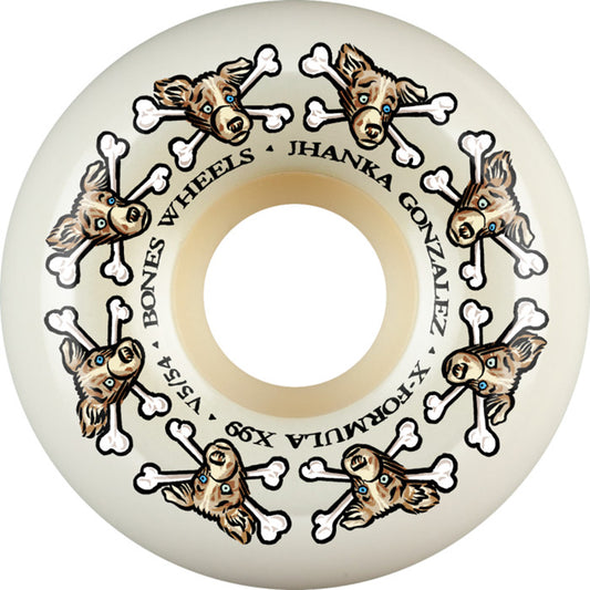 Bones Wheels X-Formula  Jhanka Vato Dog 54 Sidecut X-Formula X99 Skateboard Wheels 4pk