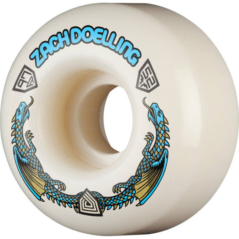 Powell Peralta Zach Doelling Pro Dragons 97A - Dragon Formula- V1 Symmetrical - Narrow Ride Patch - 52mm x 31mm 97A V1 Skateboard Wheels 4pk