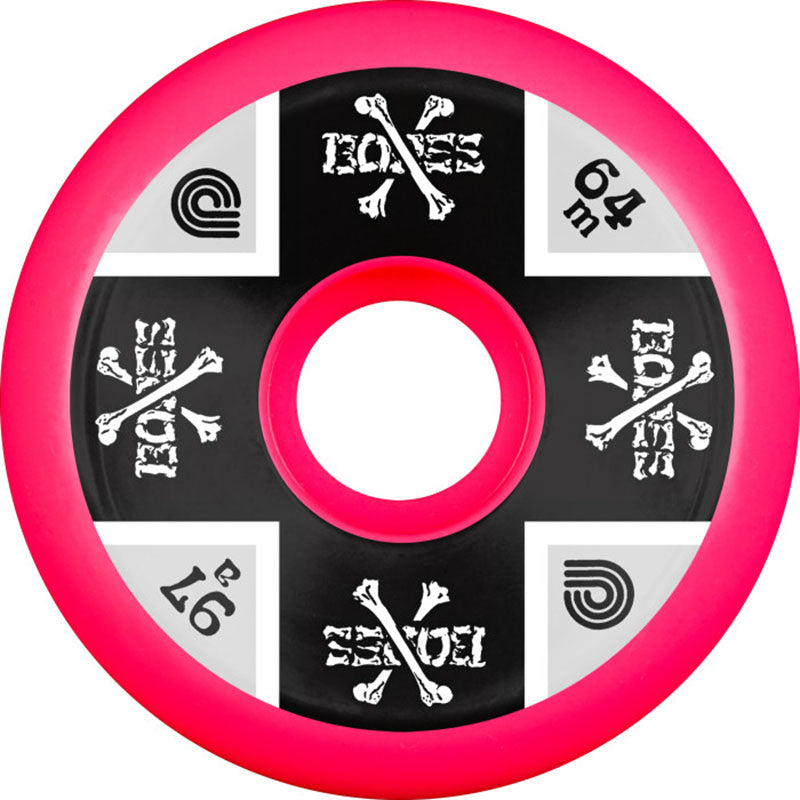 Powell Peralta 64mm 97a Cross Bones Pink Skateboard Wheels (4 pack)
