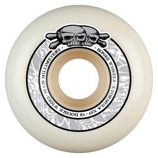 BONES WHEELS X-Formula Skateboard Wheels Double Wides V8 54mm X97 4PK White