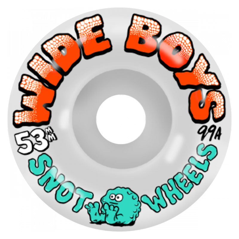 Snot Wheel Co. 53mm 99a WIDE BOYS WHITE GLOW Skateboard Wheels 4pk