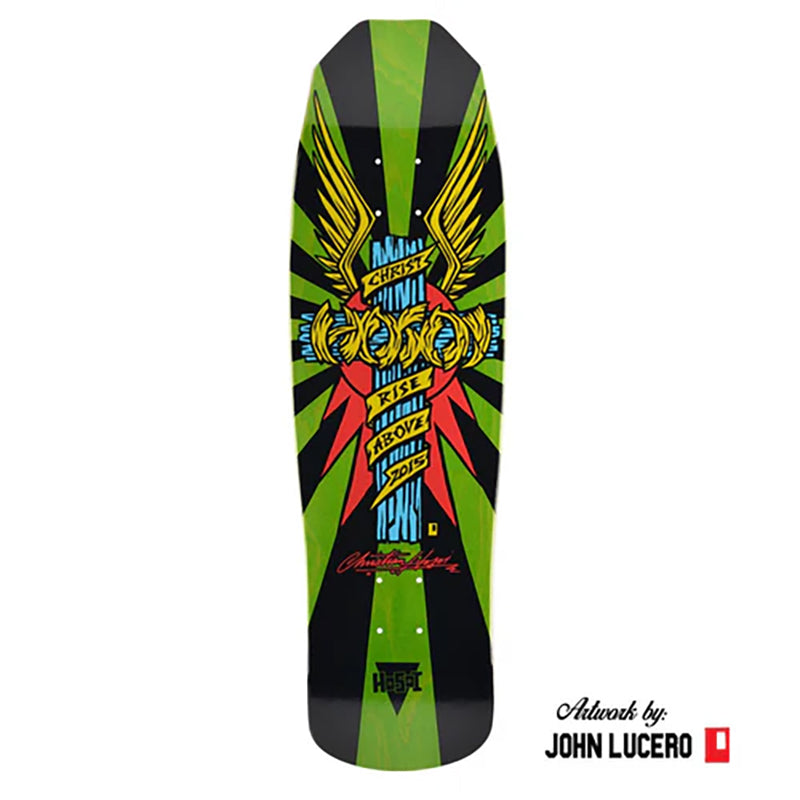Hosoi 9" x 33.25" Wings Lime Stain Skateboard Deck