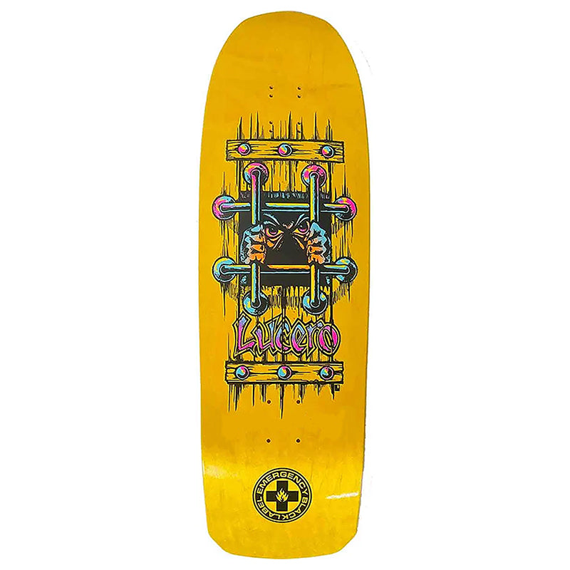 Black Label 10.0" LUCERO OG BARS 10" CROSS Yellow Stain Skateboard Deck