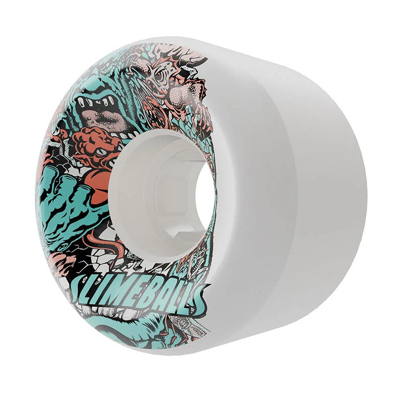 Slime Balls 56mm 97a Rob Roskopp Five Reissue White Full Combo Skateboard Wheels 4pk