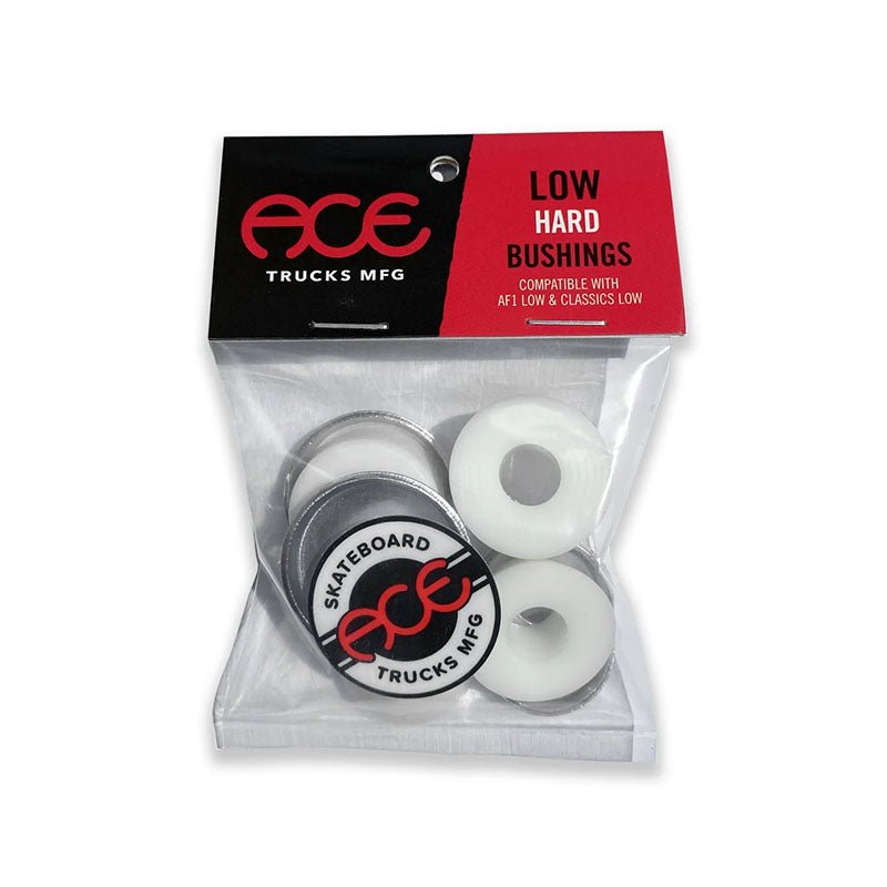 Ace 94a LOW Hard White Skateboard Bushings 2pr - 5150 Skate Shop