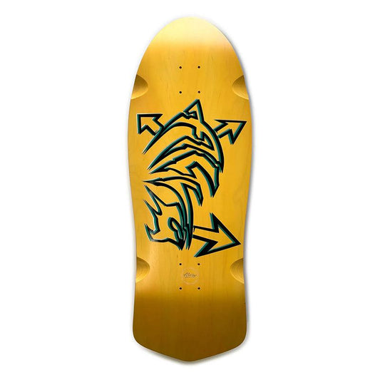 Alva 11.125" x  30.75" DOLPHIN YELLOW/SILVER/TEAL/BLACK Skateboard Deck 5150 Skate Shop