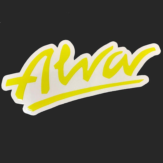 Alva 4.5" x 1-3/4" OG Logo Die-cut YELLOW Sticker 5150 Skate Shop