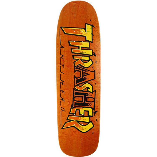 Anti - Hero 9.56" x 33" Team Thrasher Collab Orange Stain Shaped Skateboard Deck - 5150 Skate Shop