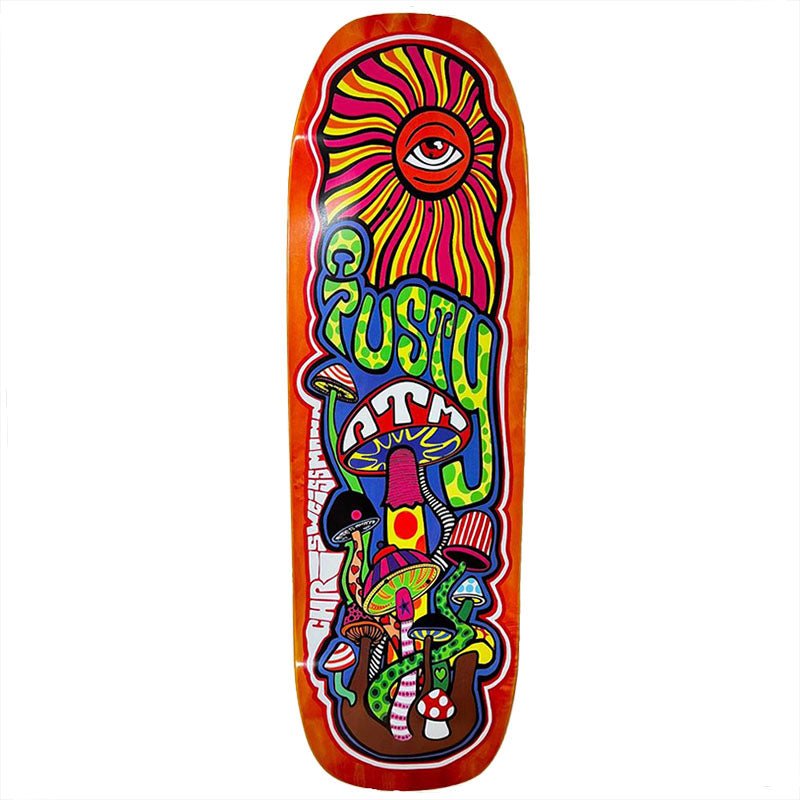 ATM Click 9.5" x 31.5" CRUSTY SHROOMS Shaped Skateboard Deck - 5150 Skate Shop