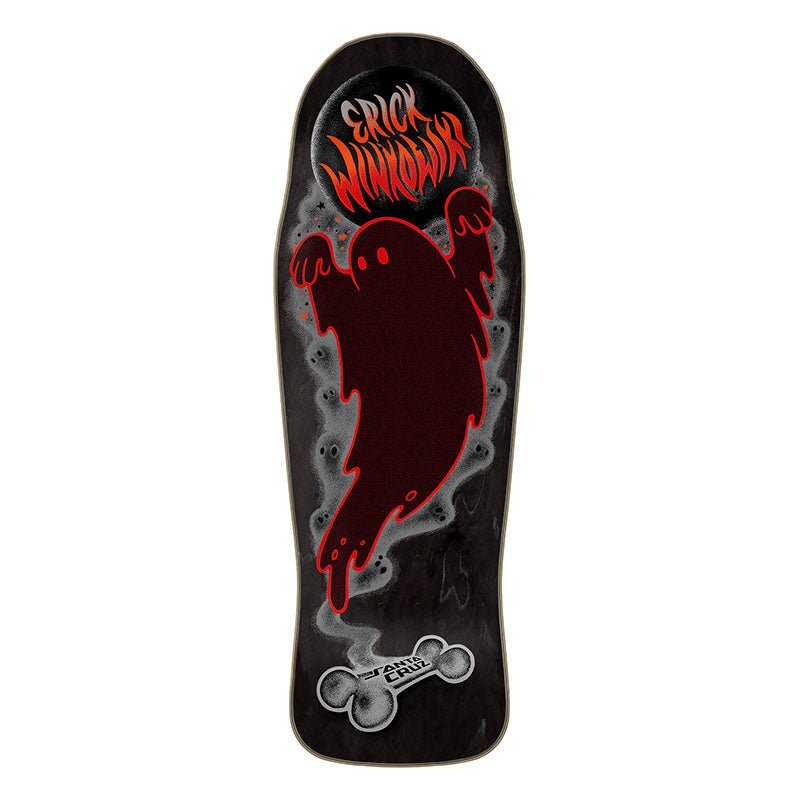 (August 2025 Release) Santa Cruz 10.34" x 30.54" Winkowski Ghost Black Shaped Skateboard Deck