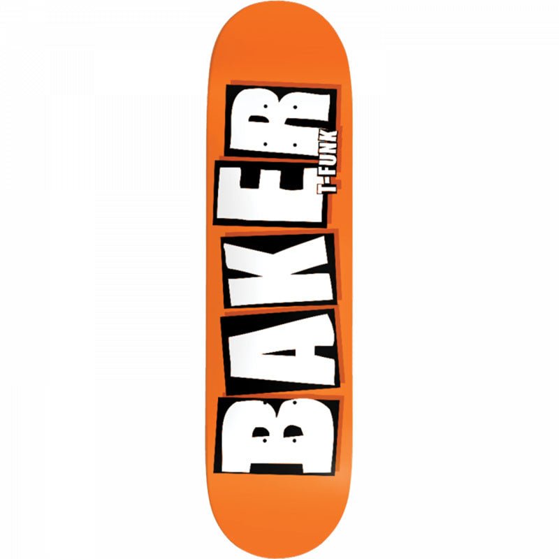 Baker 8.25" FUNKHOUSER BRAND NAME NEON ORANGE B2 Skateboard Deck - 5150 Skate Shop
