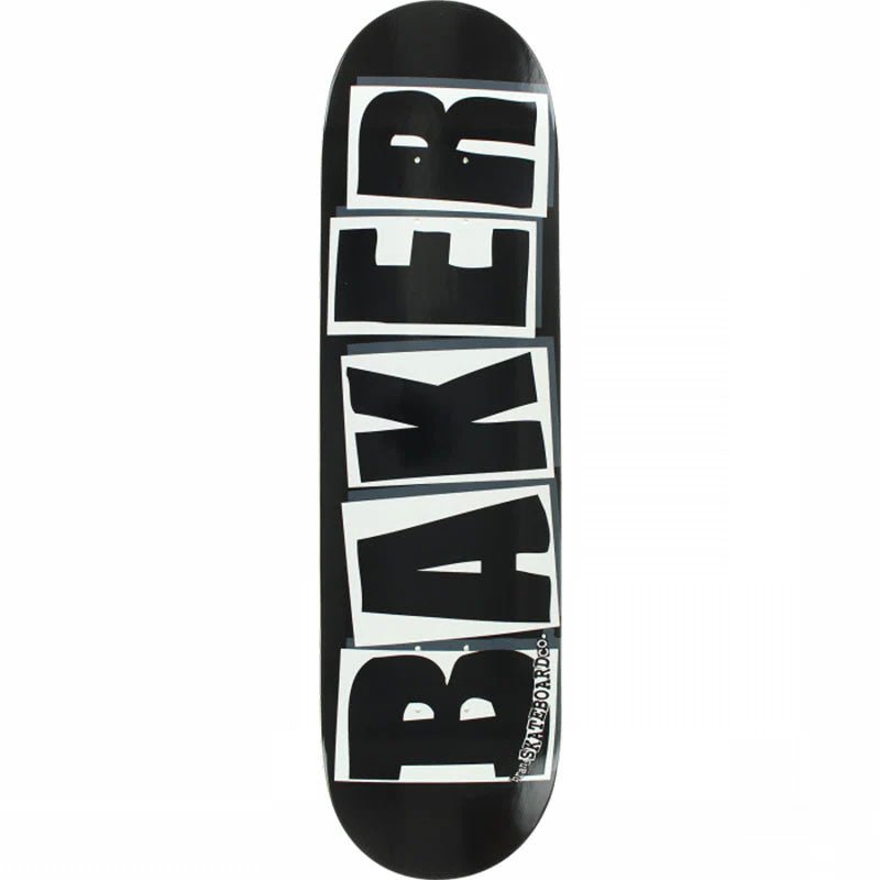 Baker 8.25" x 31.875" BLACK/WHITE Brand Logo Skateboard Deck - 5150 Skate Shop