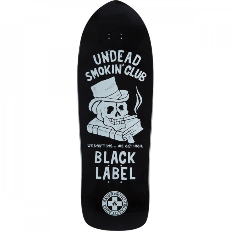 Black Label 10.25" x 31.5" UNDEAD SMOKIN CLUB RIKY BLACK DIP Skateboard Deck - 5150 Skate Shop