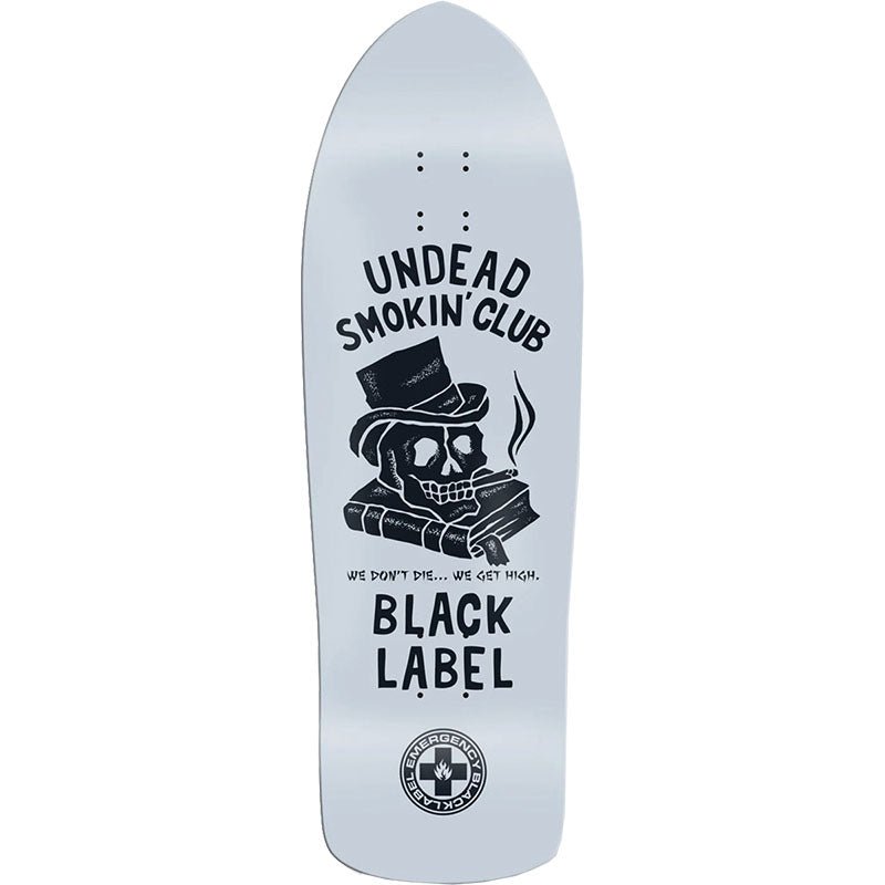 Black Label 10.25" x 31.5" UNDEAD SMOKIN CLUB RIKY WHITE DIP Skateboard Deck - 5150 Skate Shop
