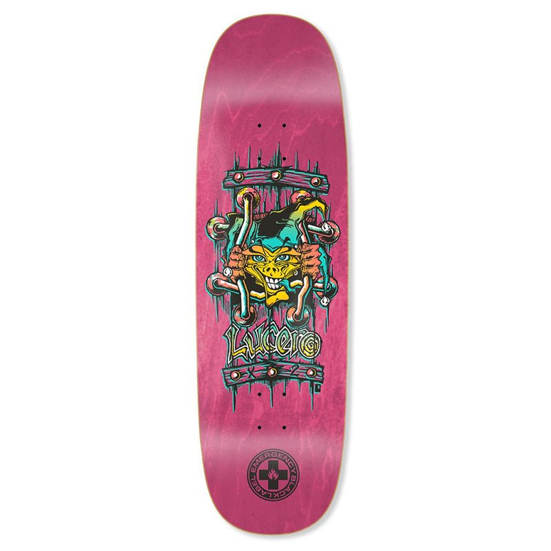 Black Label 9.5" LUCERO X2 TUGBOAT Dark Red Stain Shaped Skateboard Deck - 5150 Skate Shop