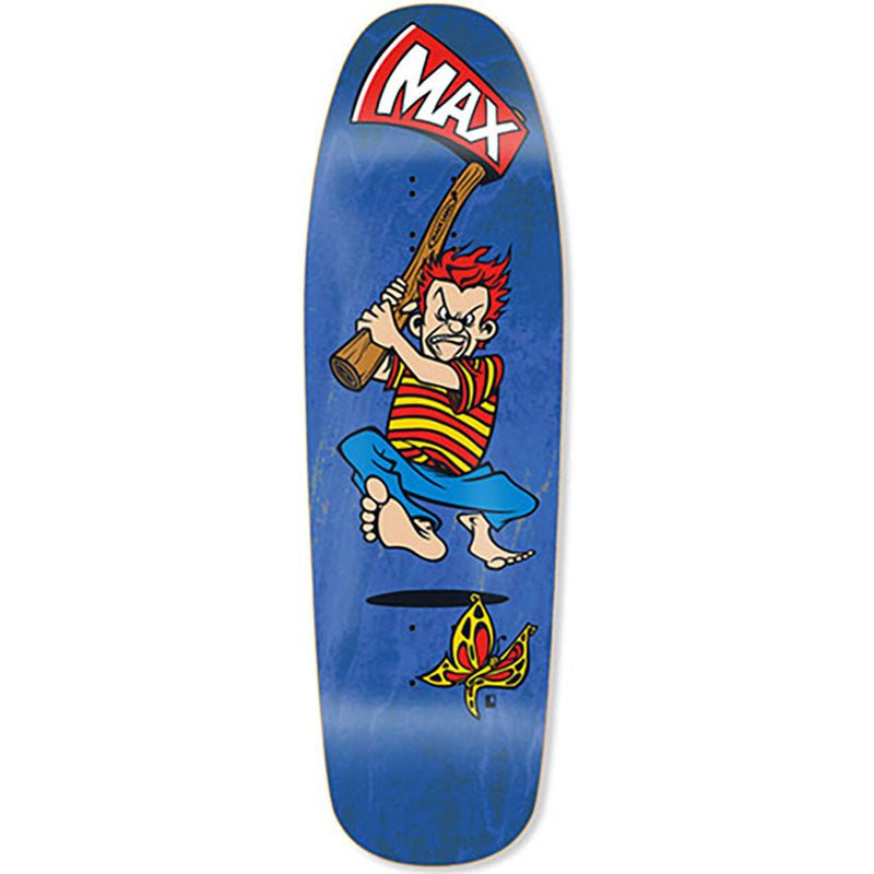 Black Label 9.62" x 32" Blue Stain Evans Axe 91 Reissue Shaped Skateboard Deck-5150 Skate Shop