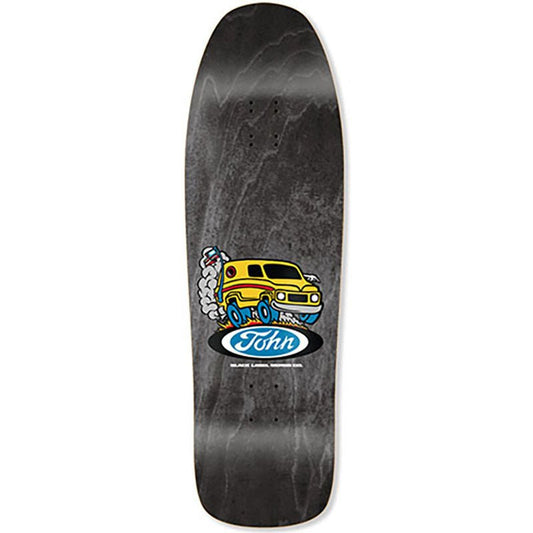 Black Label 9.88" x 32.2" Lucero Man Van 90 Reissue Black Stain Shaped Skateboard Deck - 5150 Skate Shop