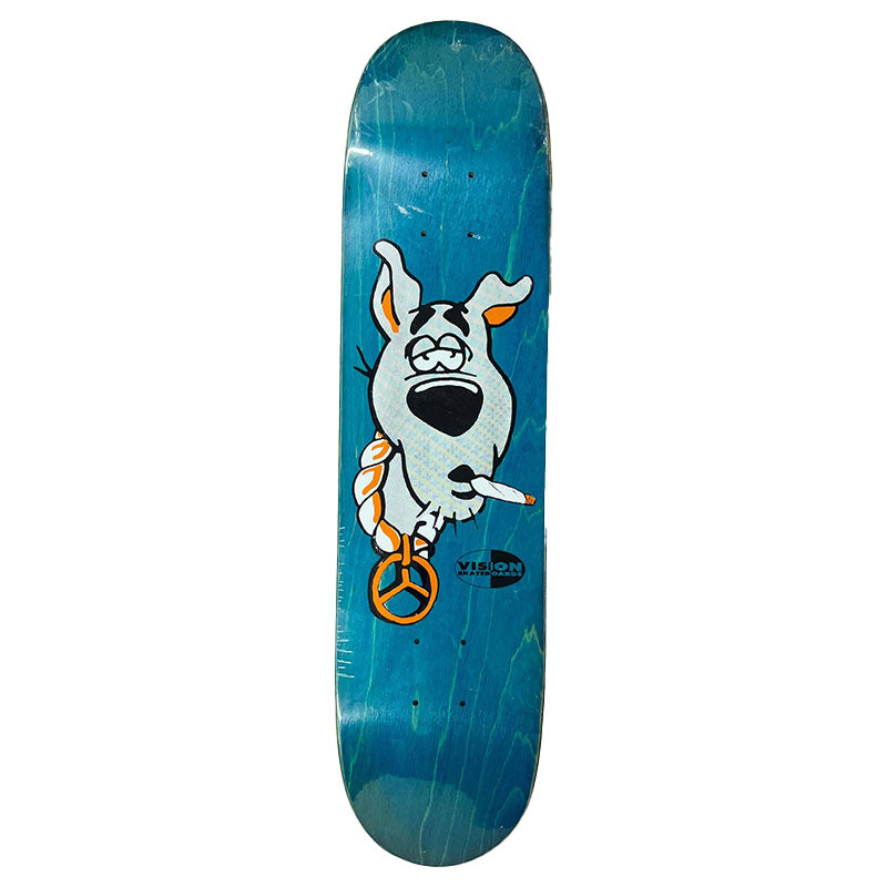 Vision 7.5" NOS OFFICIAL VISION HAND SCREENED Blue Stain Skateboard Deck