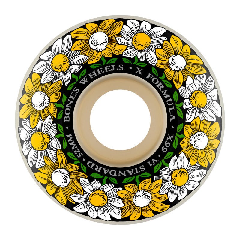 Bones 52mm 99a X-Formula Skateboard Wheels Pushing Up Daisies V1 Standard Wheels 4pk-5150 Skate Shop