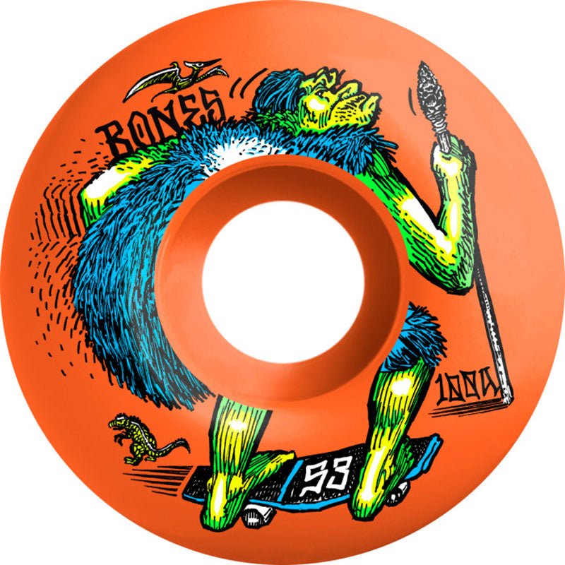 Bones 53mm 100a OG Formula NEONderthal V4 Wide Orange Skateboard Wheels 4pk - 5150 Skate Shop