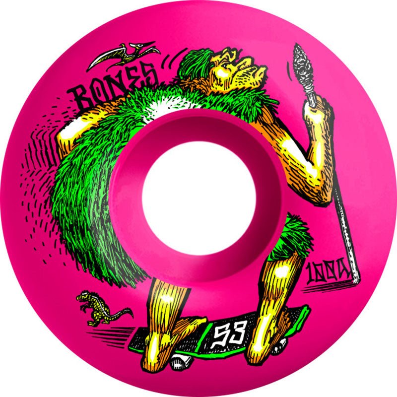 Bones 53mm 100a OG Formula NEONderthal V4 Wide Pink Skateboard Wheels 4pk - 5150 Skate Shop